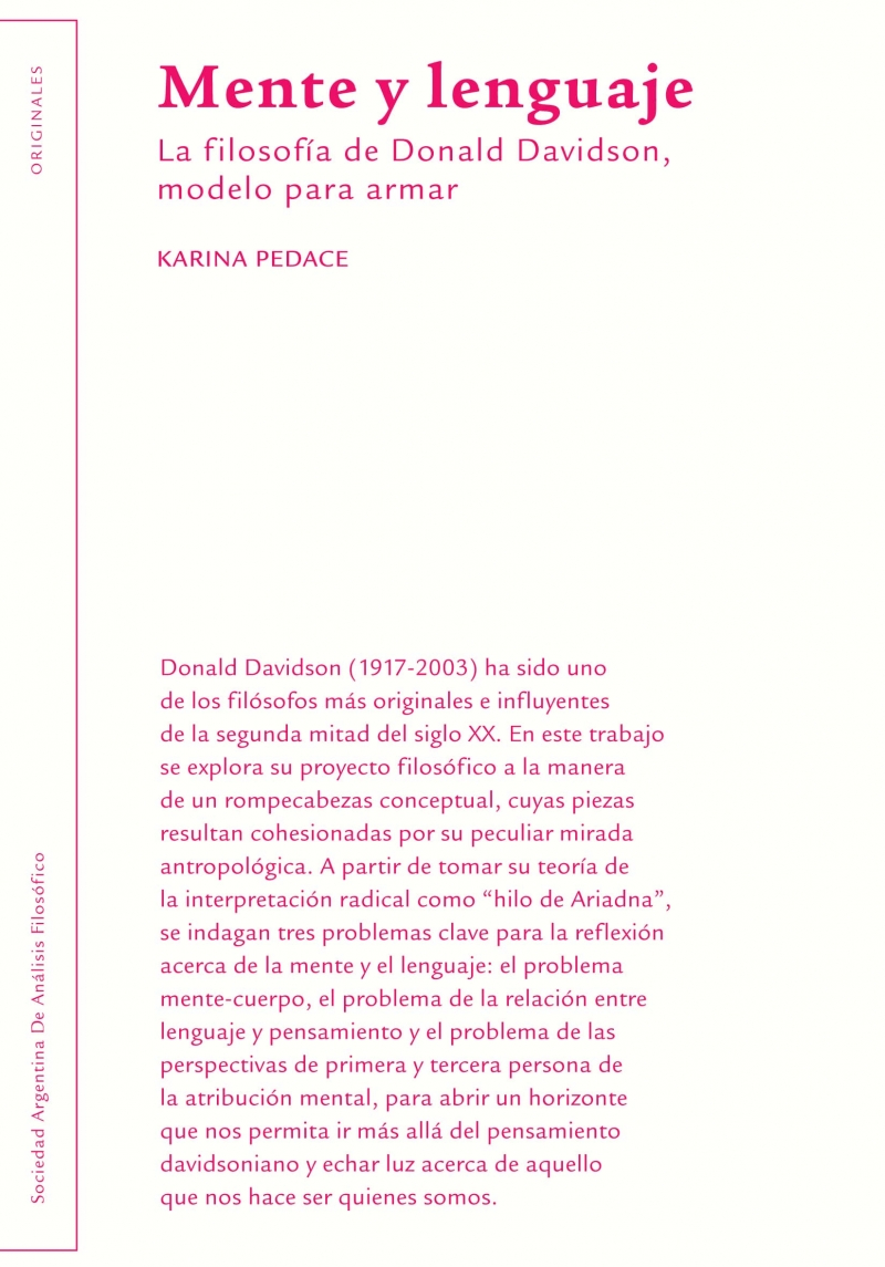 Mente y lenguaje. La filosofía de Donald Davidson, modelo para armar